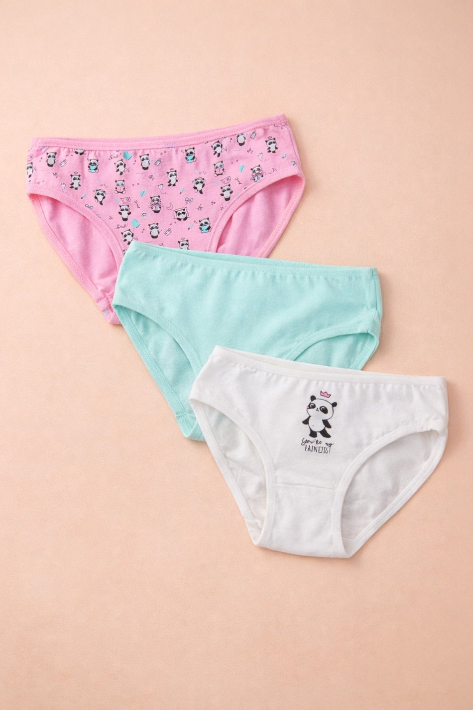 Panda Printed 3 Piece Girl's Panties - MALLTURK