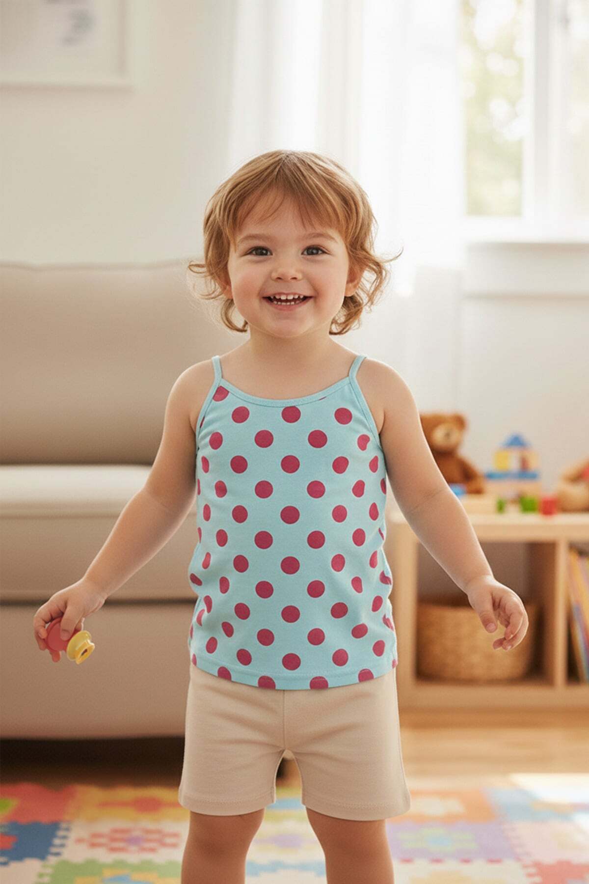 Panda Printed 3-Piece Girl's Undershirt - MALLTURK