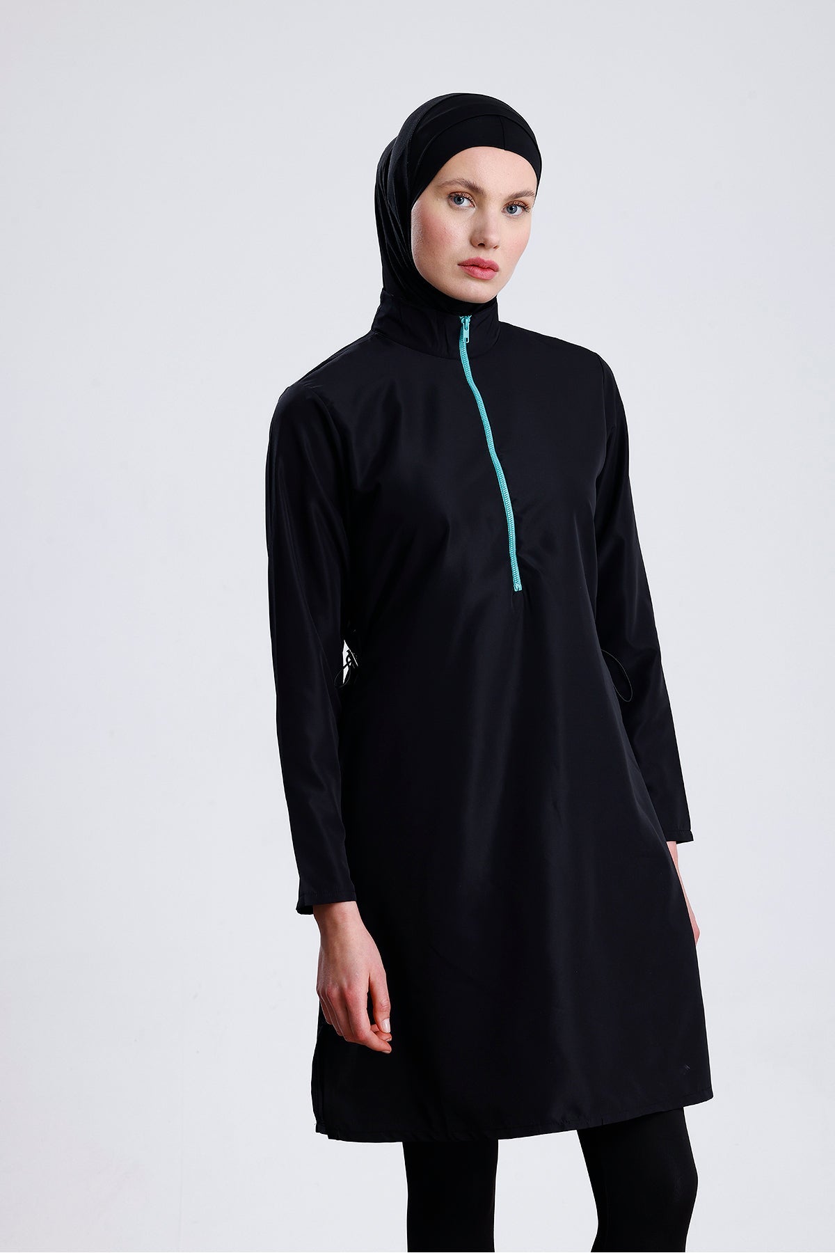 Parachute Fabric Zippered Hijab Swimsuit Water-Repellent - MALLTURK