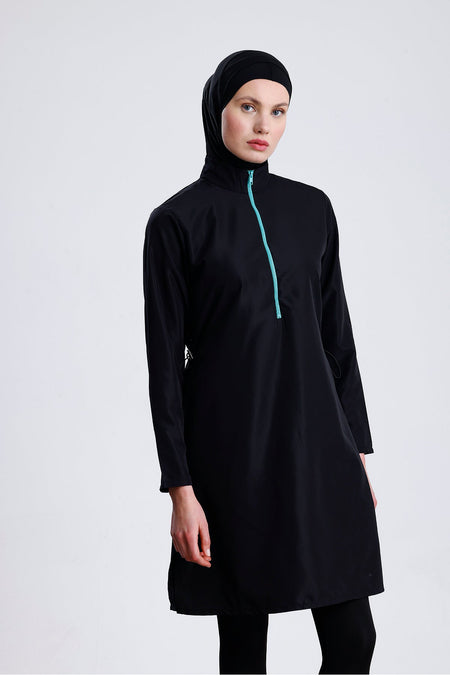 Parachute Fabric Zippered Hijab Swimsuit Water-Repellent - MALLTURK