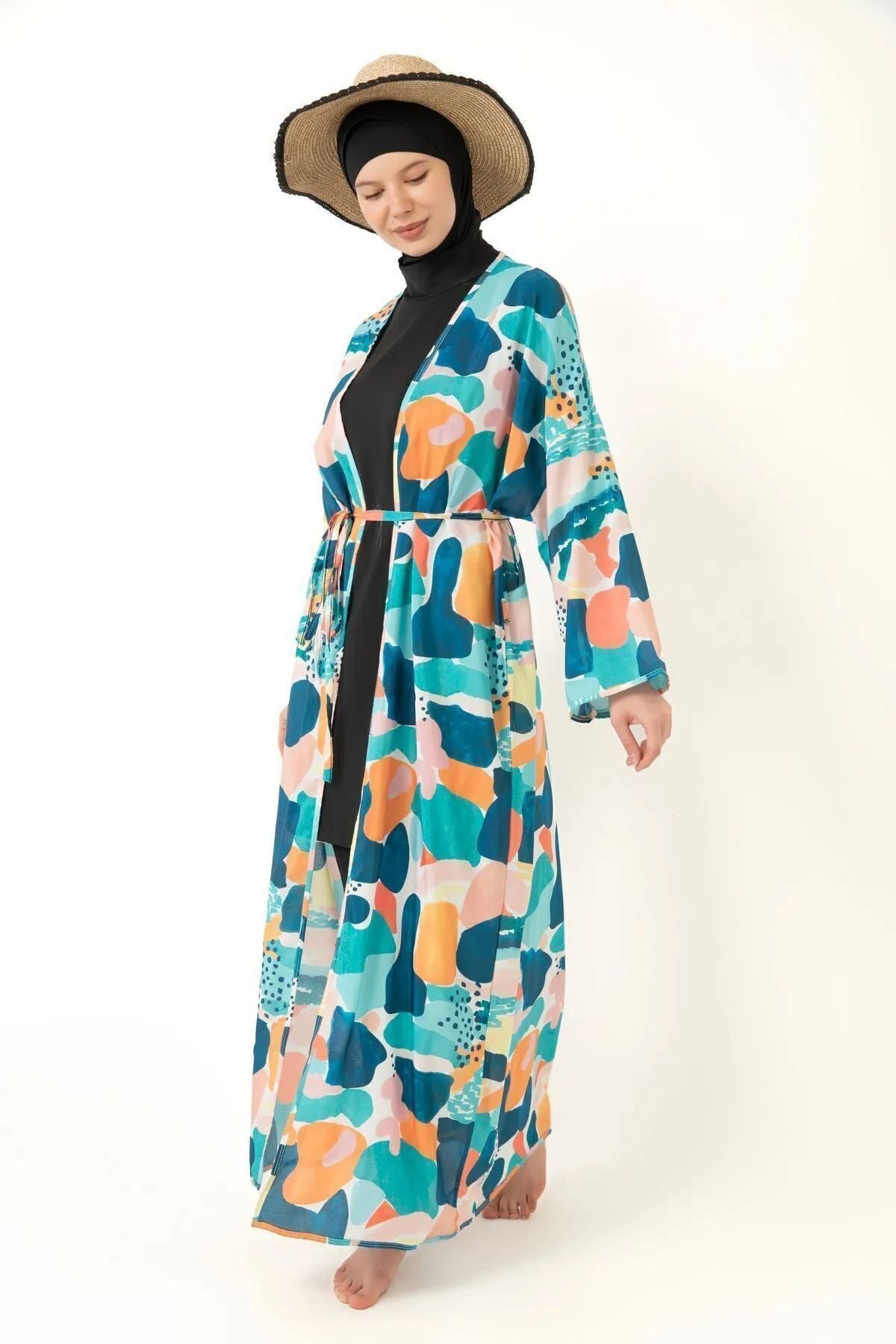 Pareolu Full Covered Hijab Swimsuit Lycra Fabric - MALLTURK