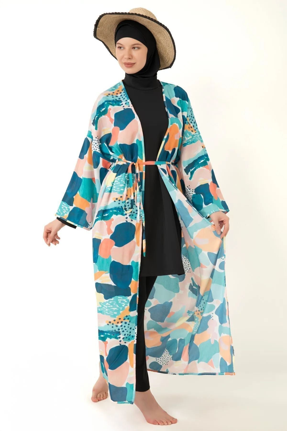 Pareolu Full Covered Hijab Swimsuit Lycra Fabric - MALLTURK