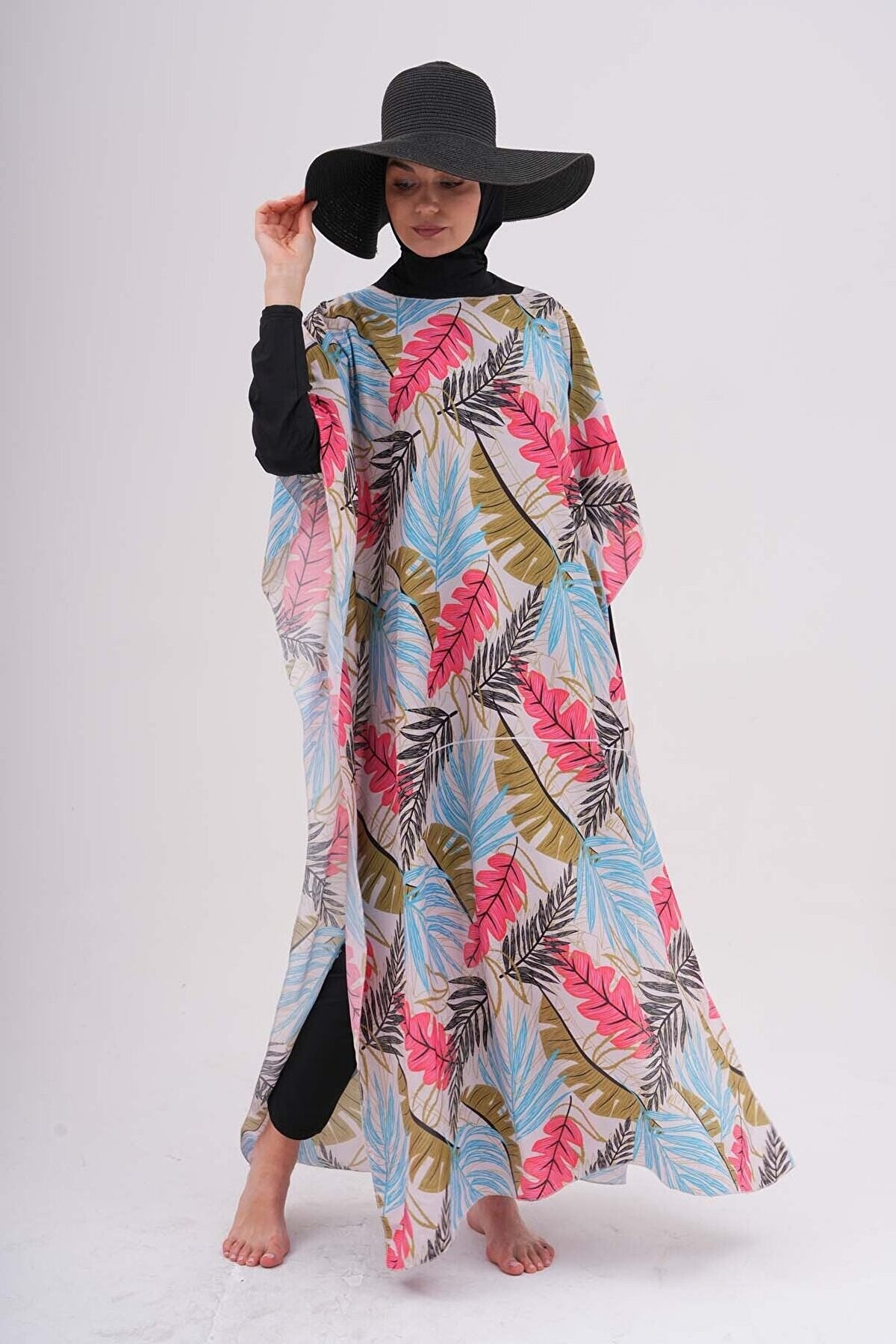 Pareolu Full Covered Hijab Swimsuit Lycra Fabric - MALLTURK