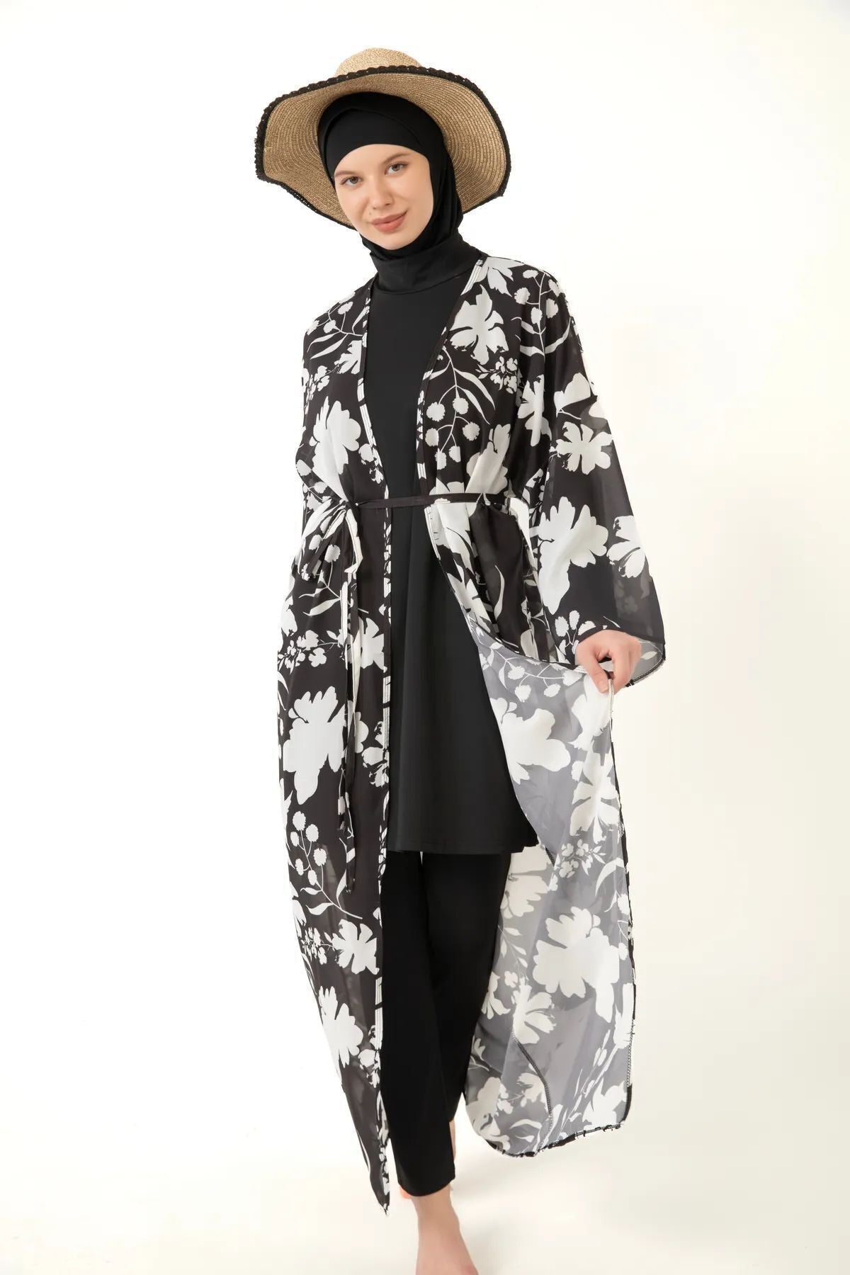 Pareolu Full Covered Hijab Swimsuit Lycra Fabric - MALLTURK