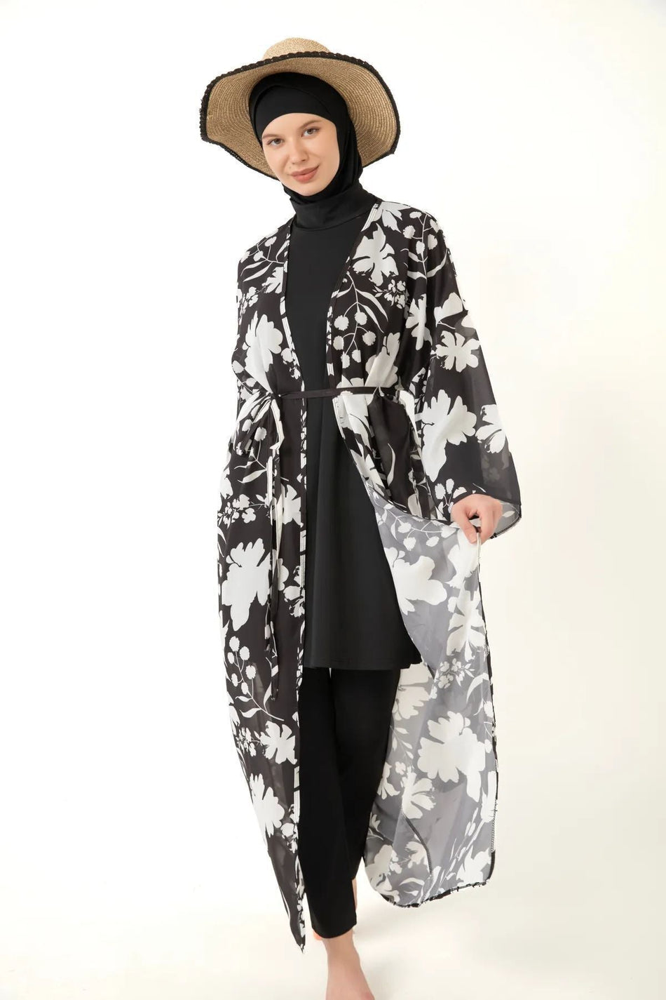 Pareolu Full Covered Hijab Swimsuit Lycra Fabric - MALLTURK