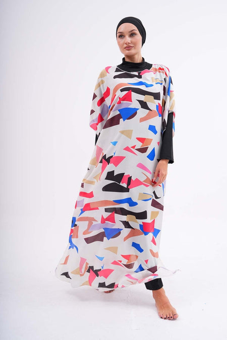 Pareolu Full Covered Hijab Swimsuit Lycra Fabric - MALLTURK