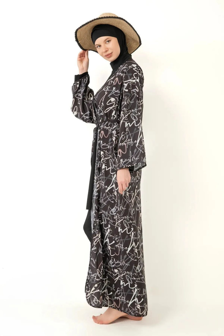 Pareolu Full Covered Hijab Swimsuit Lycra Fabric - MALLTURK
