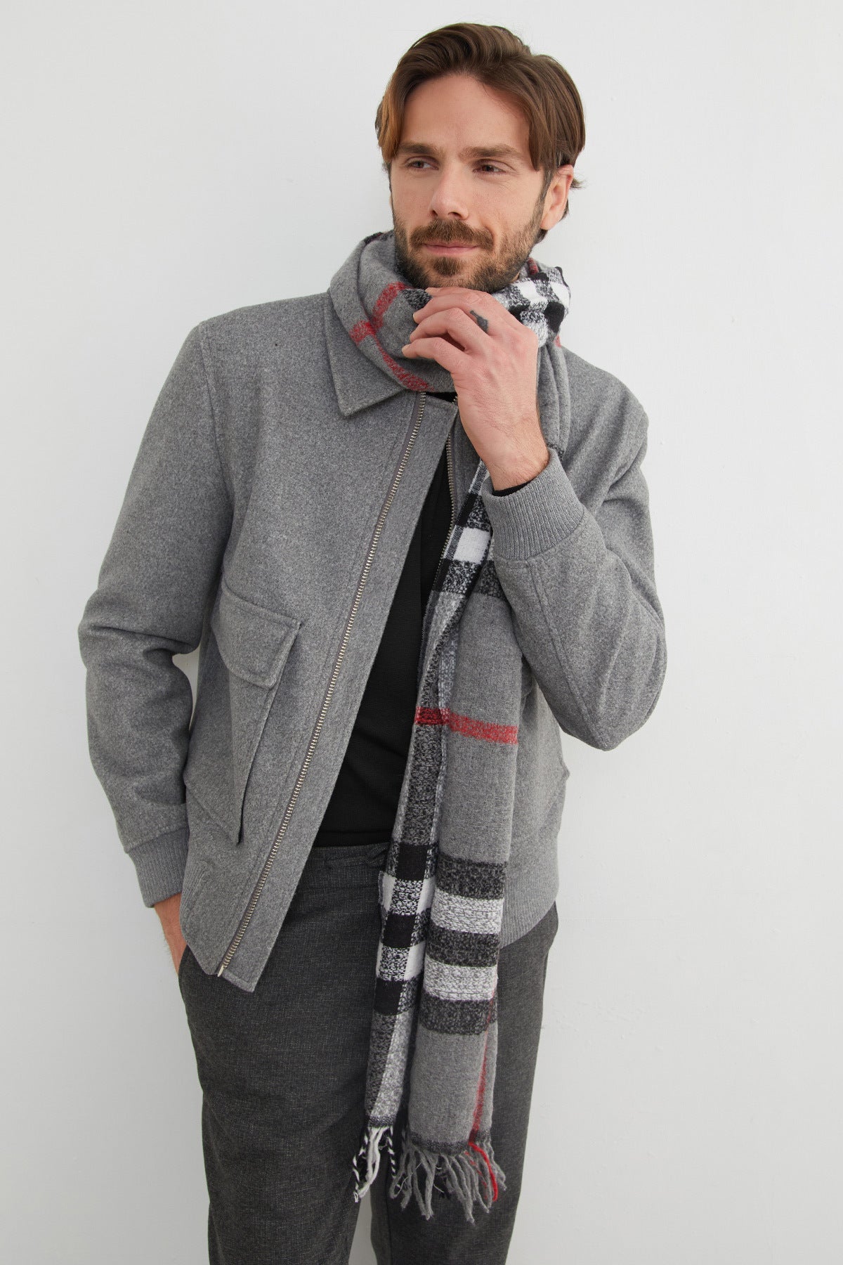 Patterned Soft Textured Scarf - MALLTURK