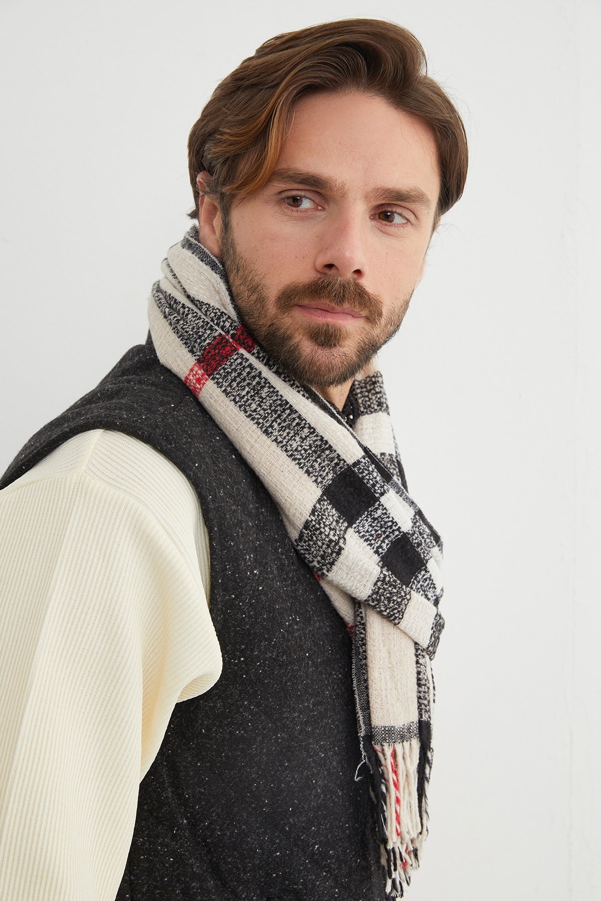 Patterned Soft Textured Scarf - MALLTURK