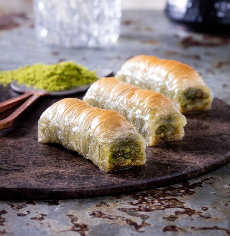 Pistachio-filled Twisted Baklava Pastry, Hafiz Mustafa
