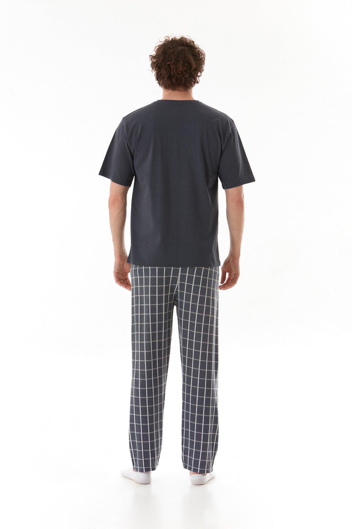 Plaid Patterned Pajama Set - MALLTURK