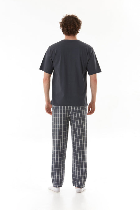 Plaid Patterned Pajama Set - MALLTURK