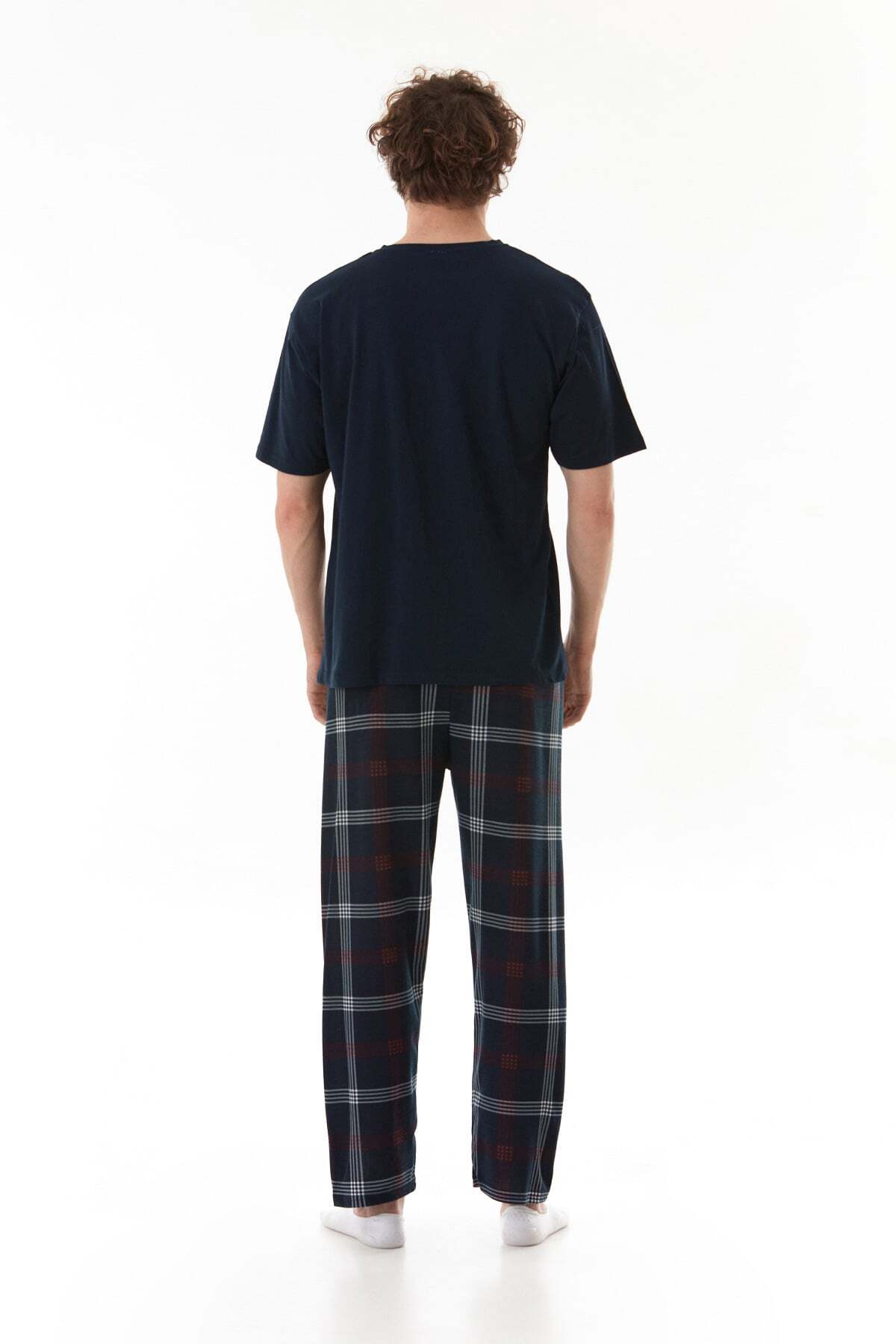 Plaid Patterned Pajama Set - MALLTURK