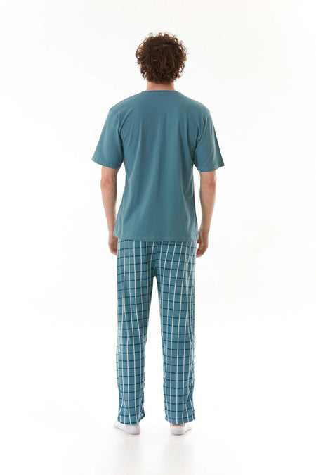 Plaid Patterned Pajama Set - MALLTURK