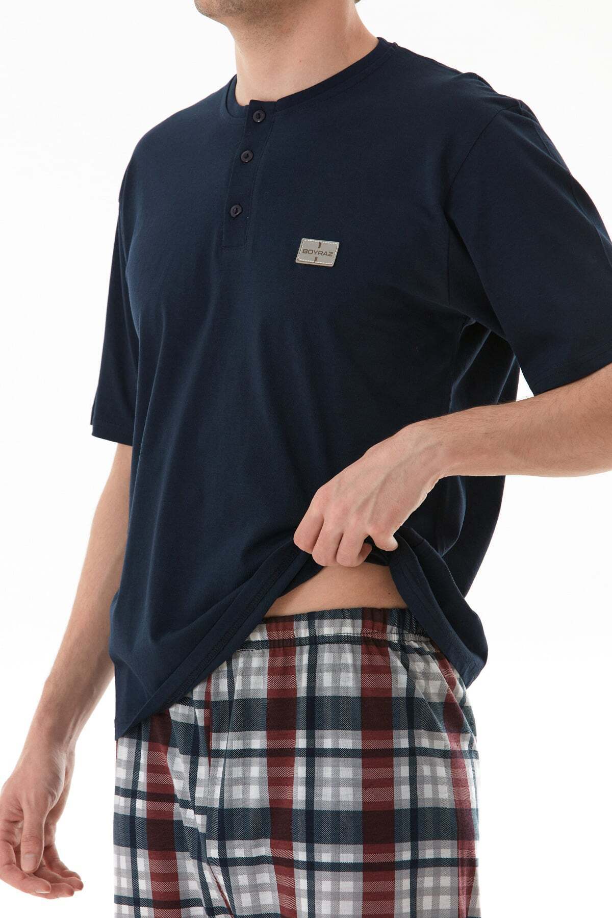 Plaid Patterned Pajama Set - MALLTURK