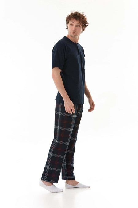 Plaid Patterned Pajama Set - MALLTURK
