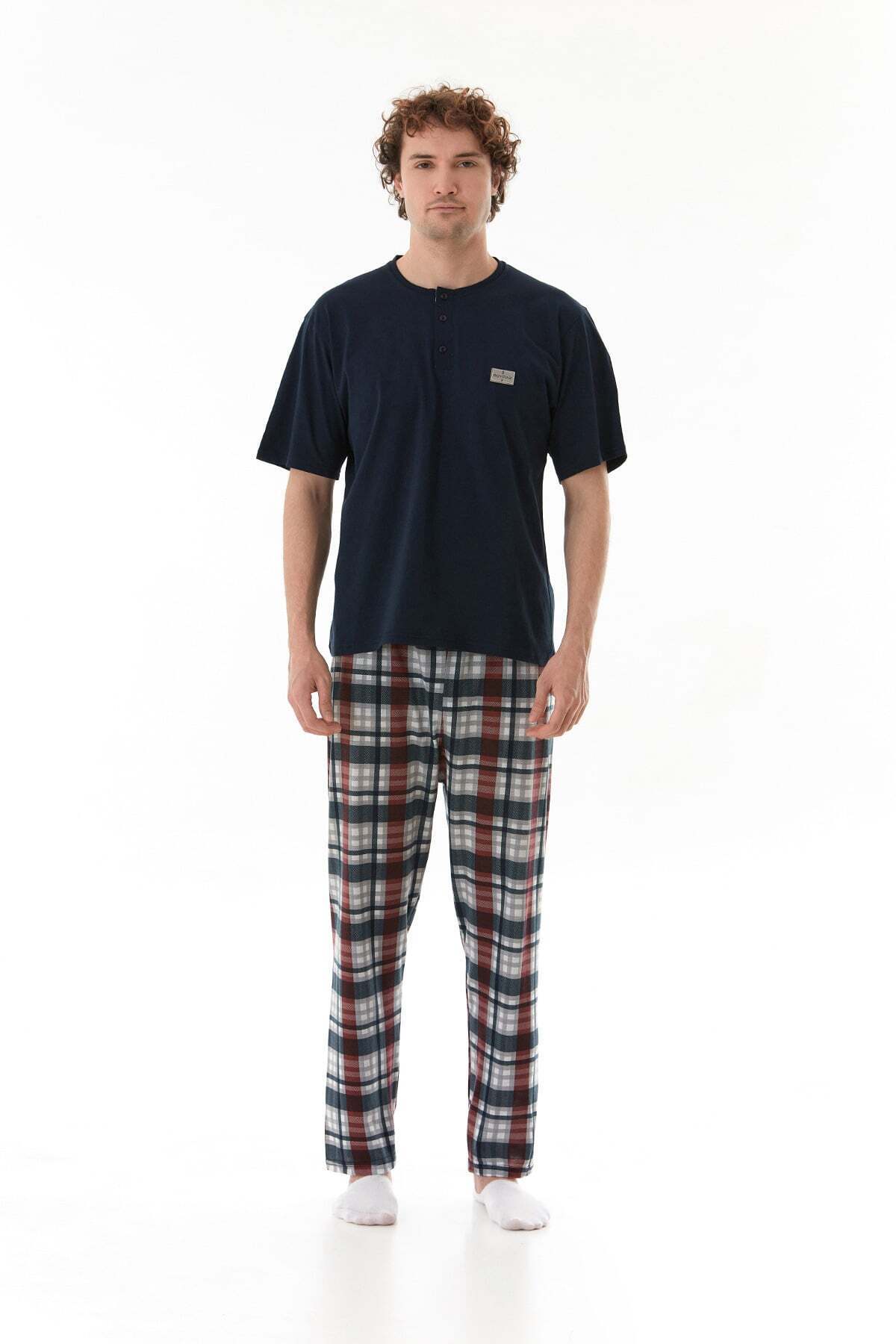 Plaid Patterned Pajama Set - MALLTURK