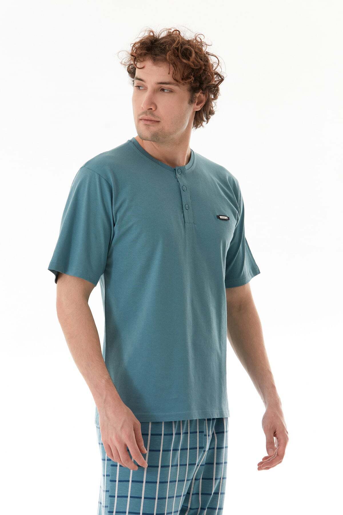 Plaid Patterned Pajama Set - MALLTURK