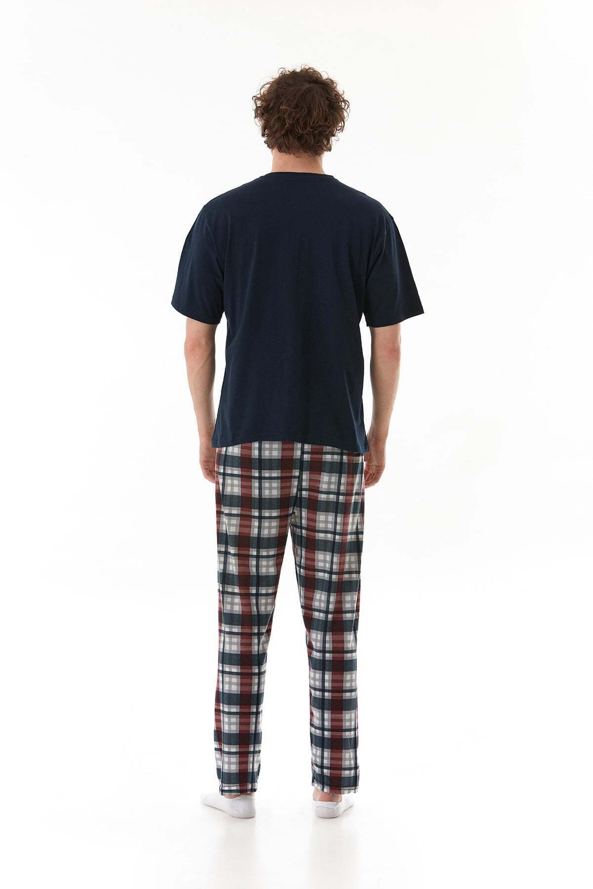 Plaid Patterned Pajama Set - MALLTURK