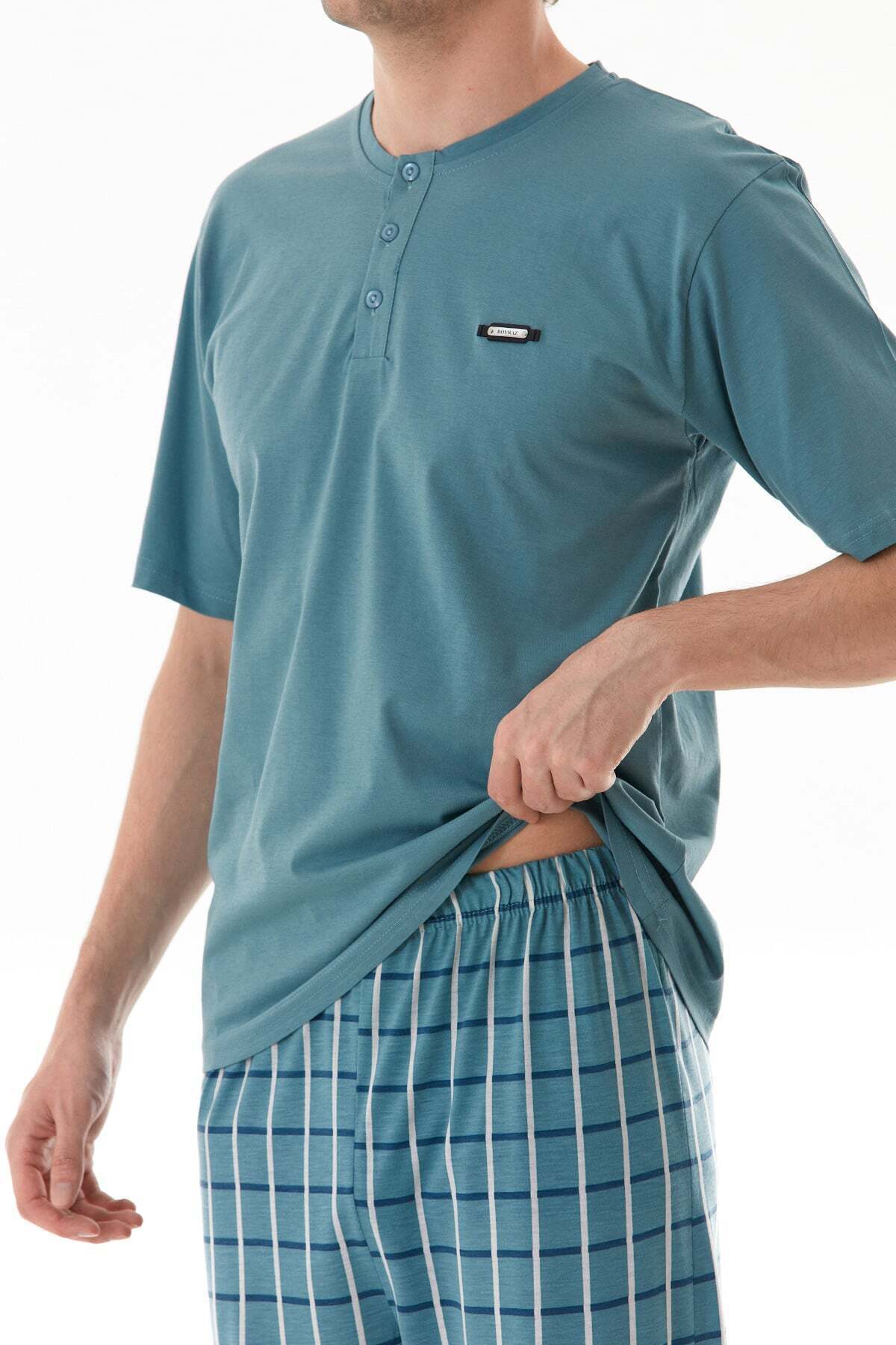Plaid Patterned Pajama Set - MALLTURK