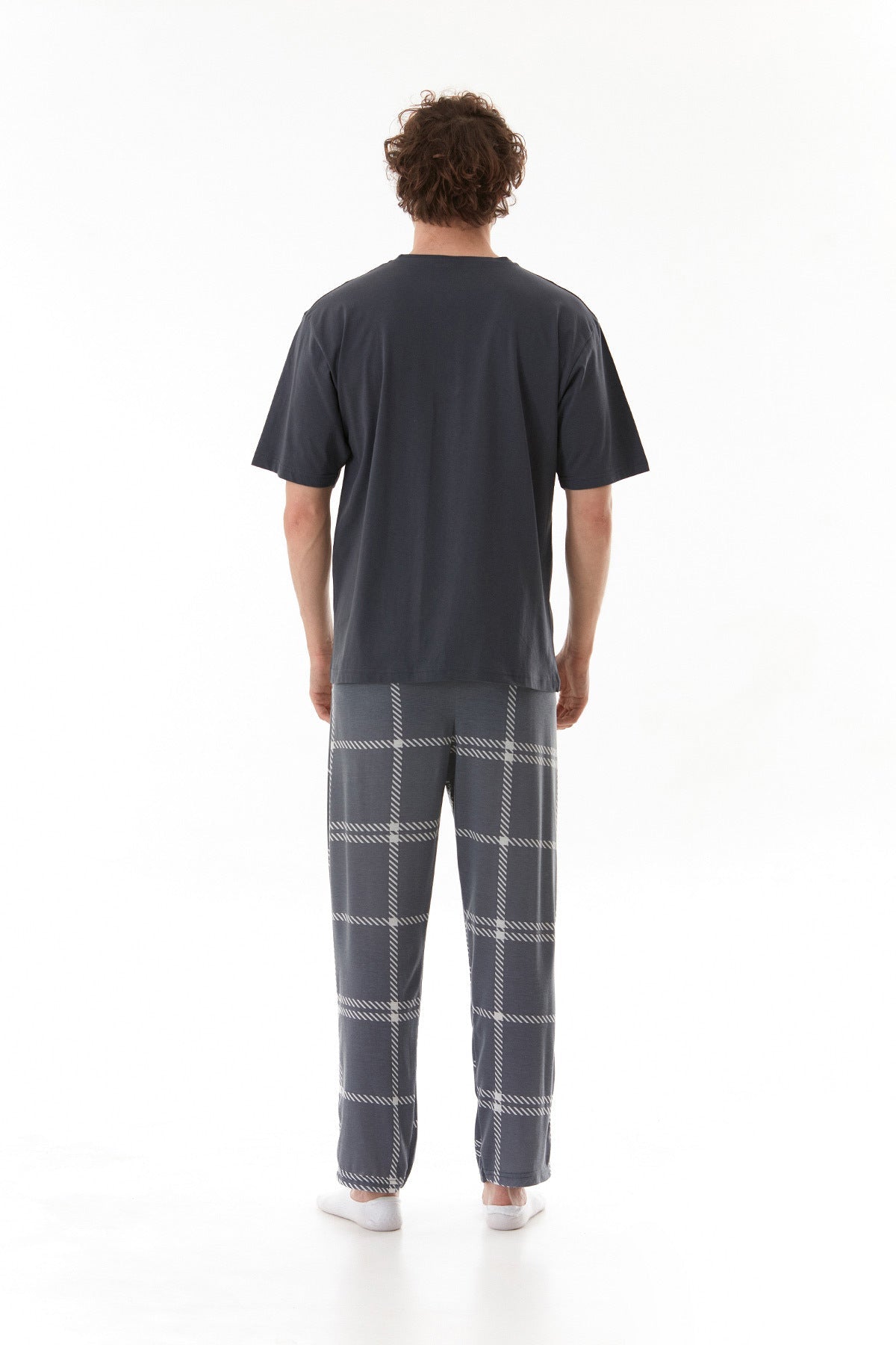Plaid Patterned Pajama Set - MALLTURK