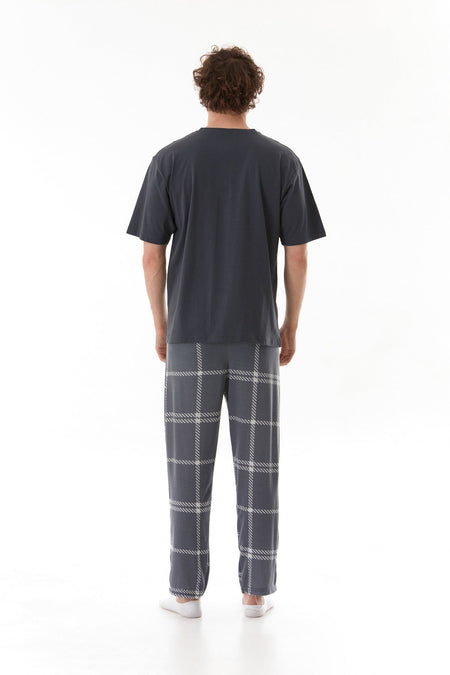 Plaid Patterned Pajama Set - MALLTURK
