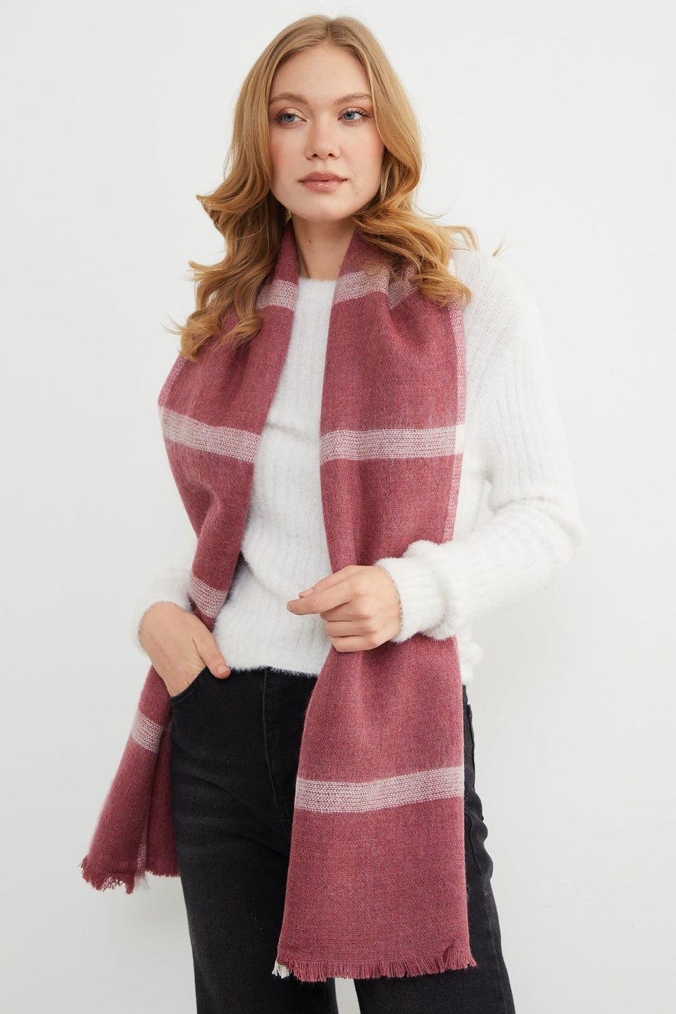 Plaid Patterned Shawl - MALLTURK
