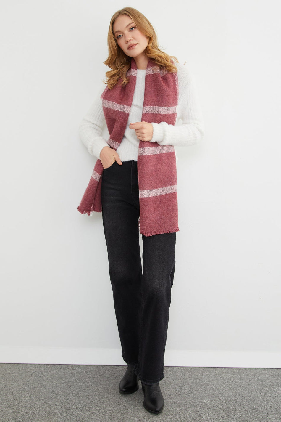 Plaid Patterned Shawl - MALLTURK