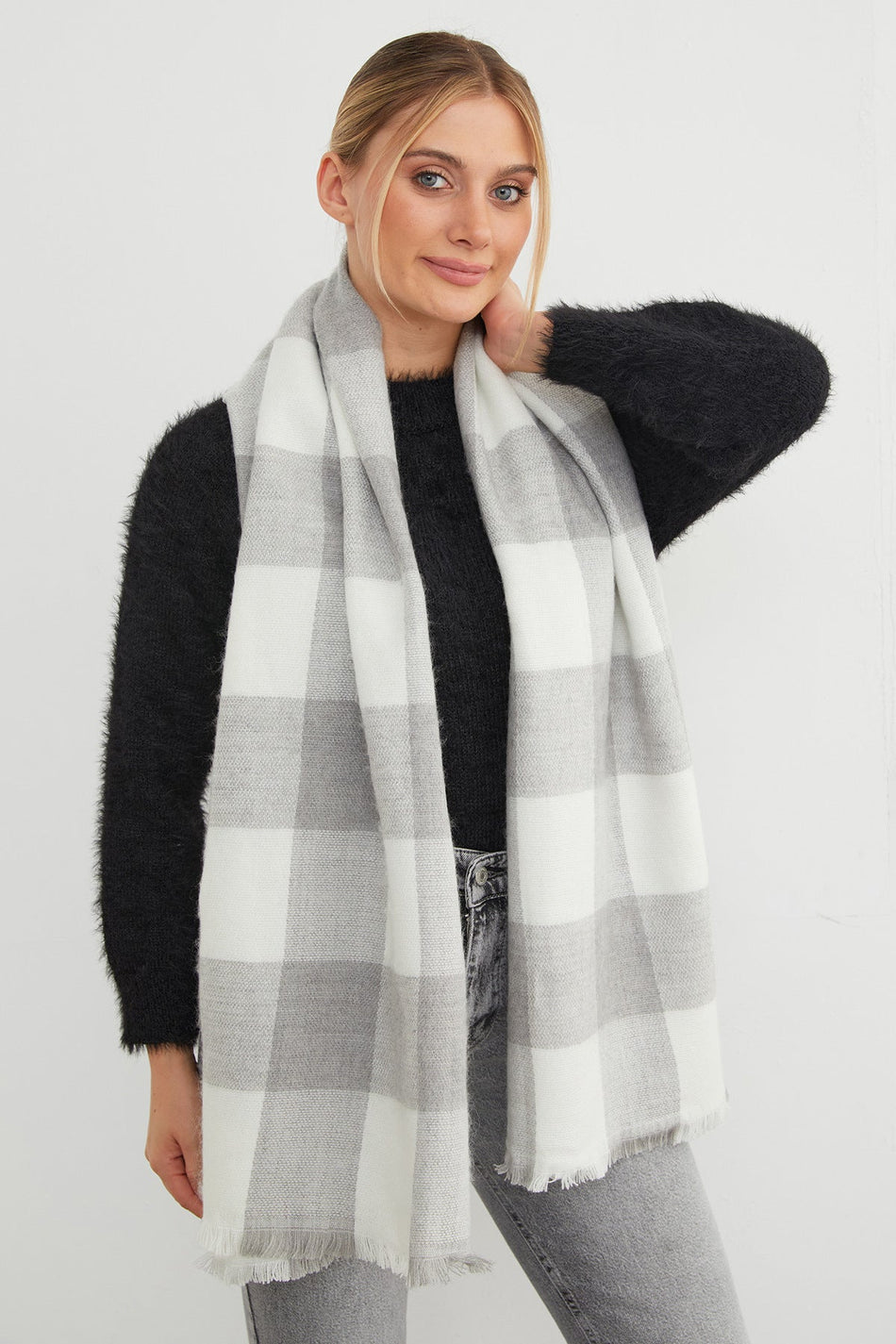 Plaid Patterned Shawl - MALLTURK