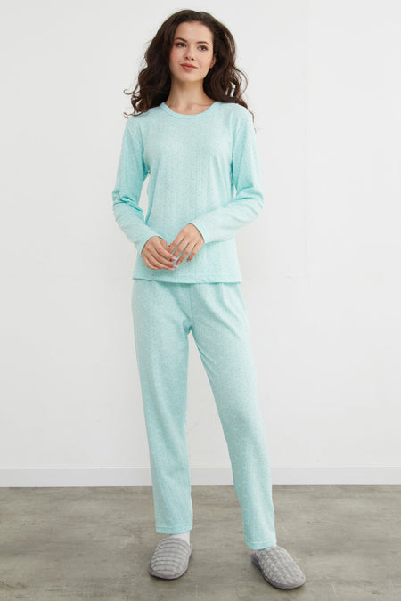 Plus Size Ribbon and Polka Dot Patterned Pajama Set - MALLTURK