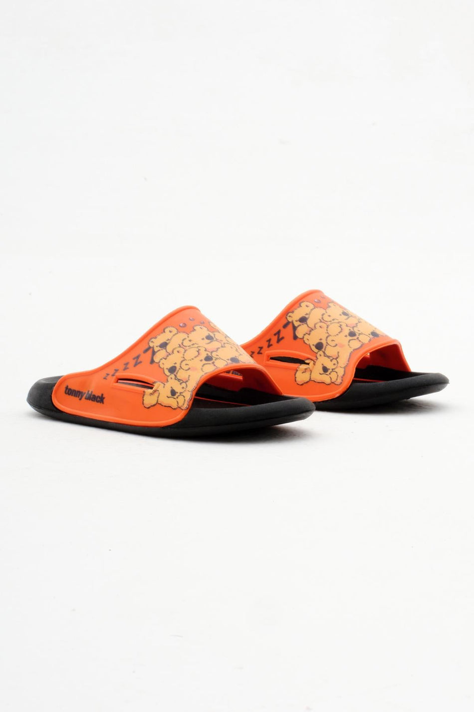Poli Taban Ayıcık Desenli Çocuk Unisex Oranj Terlik TBACR895 - MALLTURK