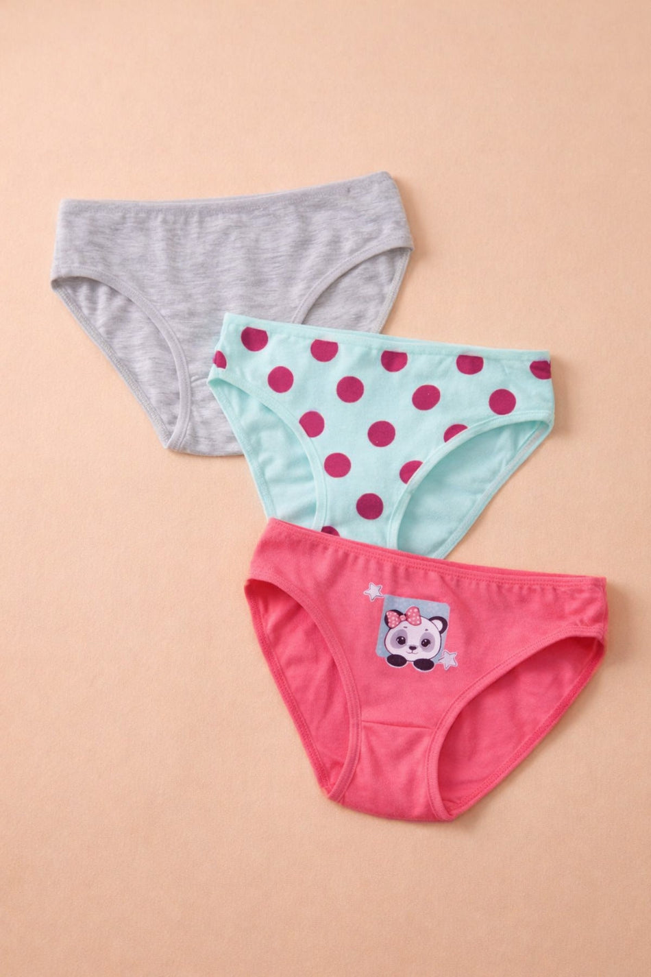 Polka Dot 3-Piece Girls' Panties - MALLTURK