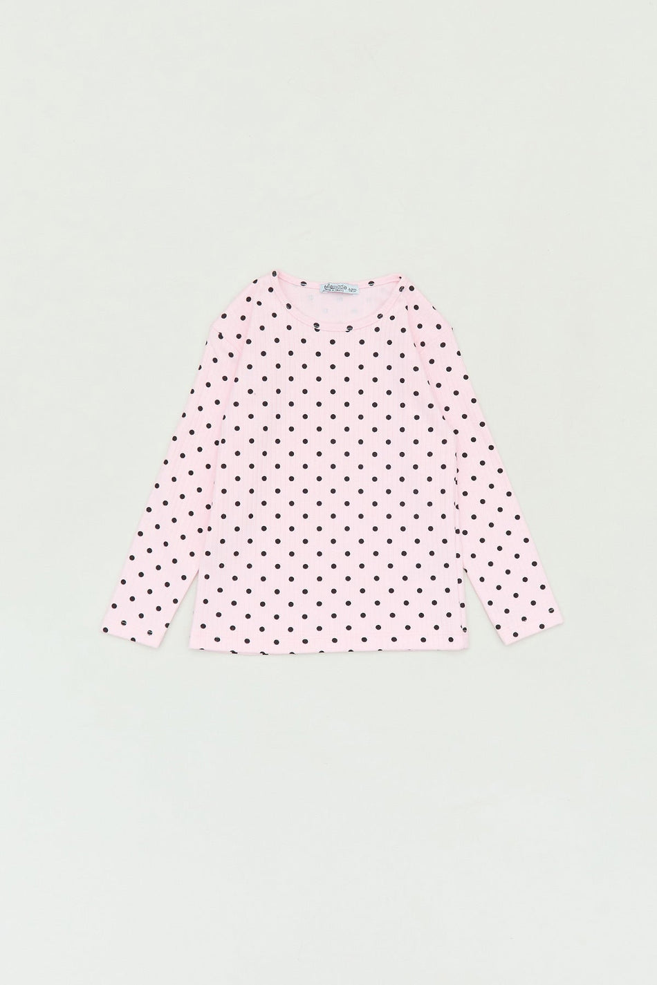 Polka Dot Patterned Girl's Blouse with Crew Neck - MALLTURK