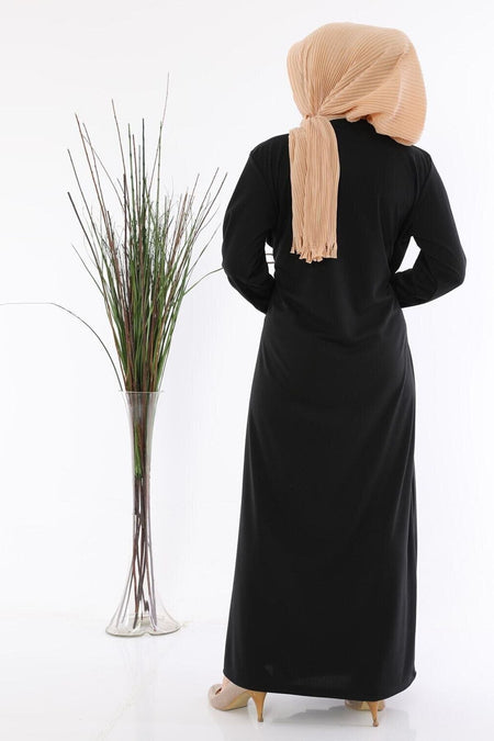 Prayer Dress with Tie Inside and Outside Black Color - MALLTURK