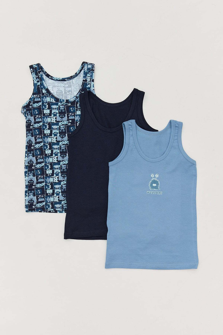 Printed Boy's 3-Piece Undershirt - MALLTURK