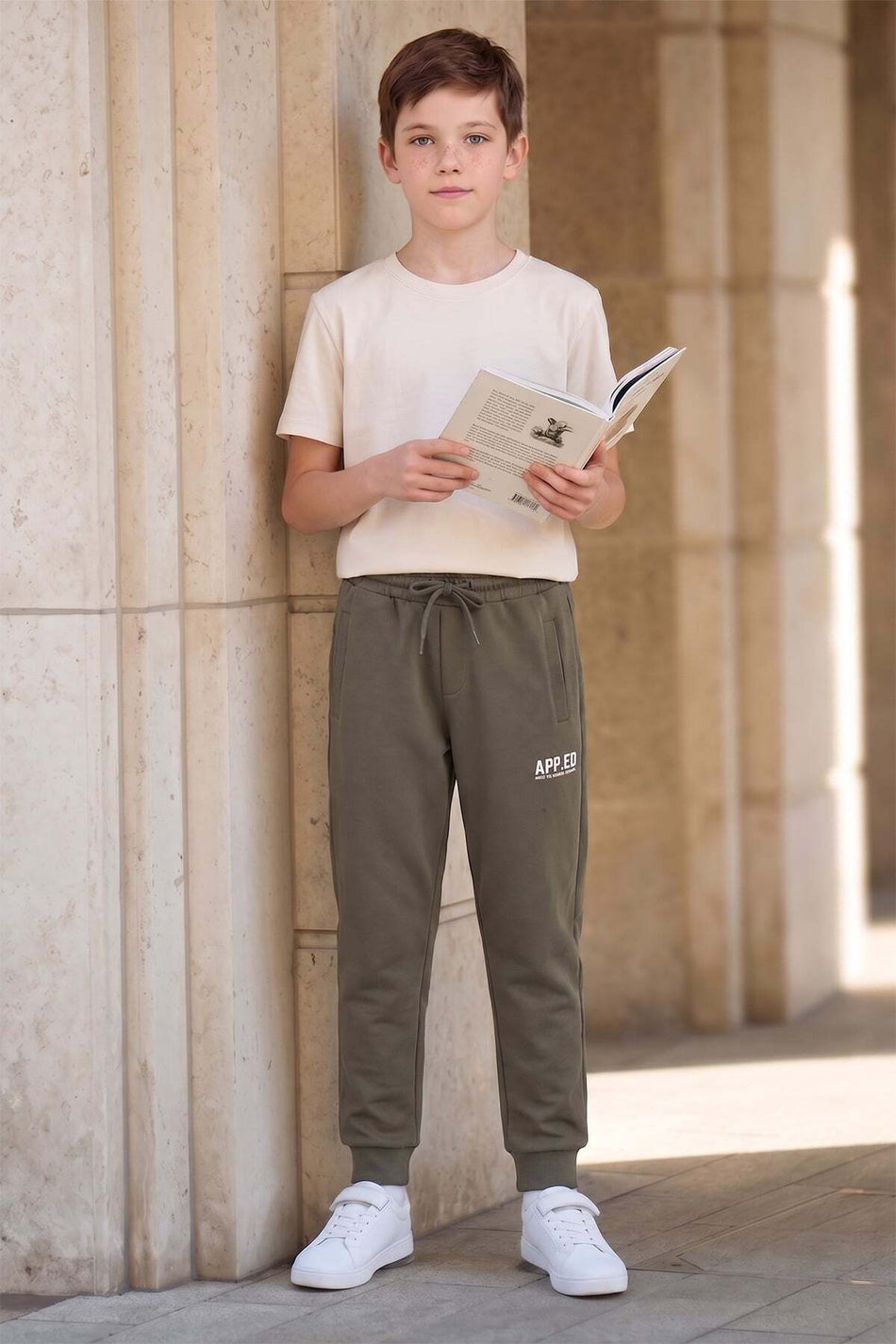 Printed Tie-Waist Boys' Sweatpants - MALLTURK