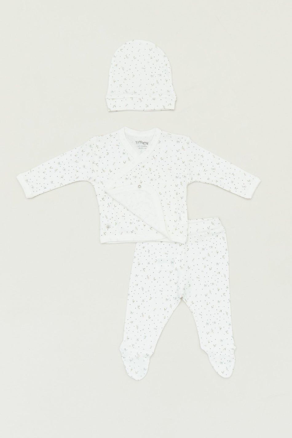 Printed Wrap neckline 3-Piece Girls' Set - MALLTURK