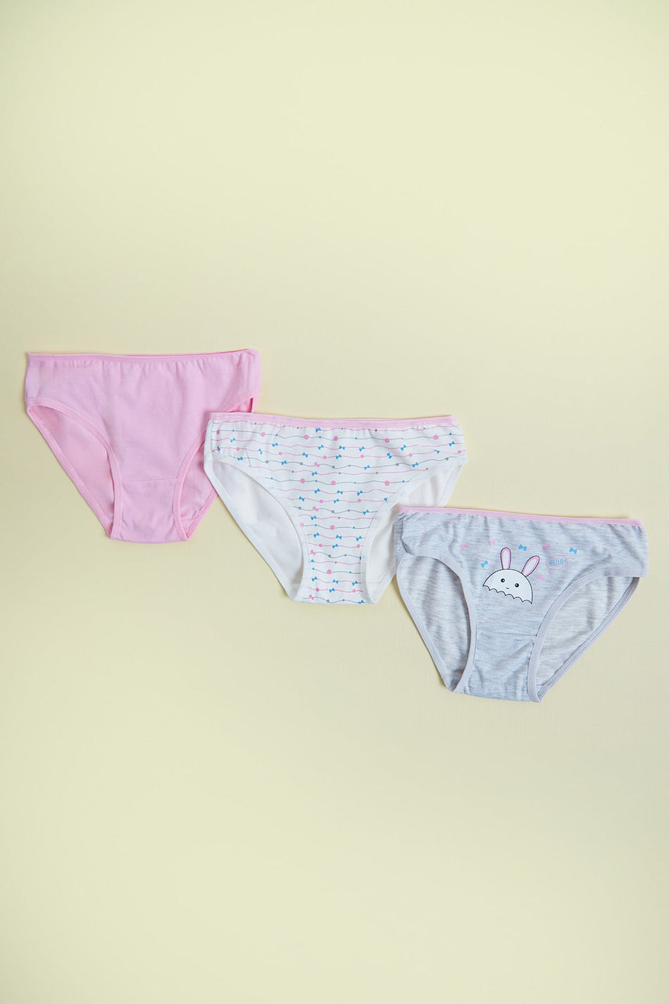 Rabbit Printed 3-Piece Girls' Panties - MALLTURK