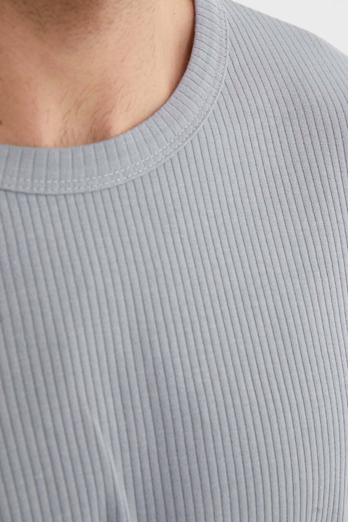Ribbed Crew Neck Lycra Bodysuit - MALLTURK