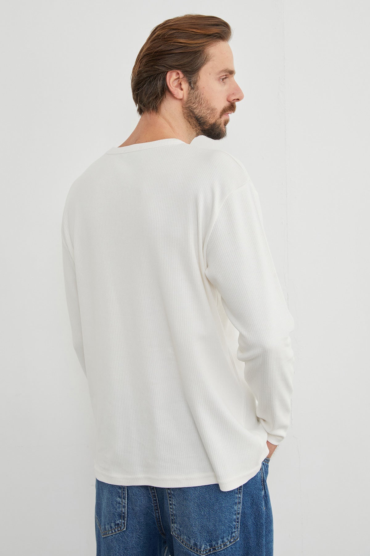 Ribbed Crew Neck Lycra Bodysuit - MALLTURK