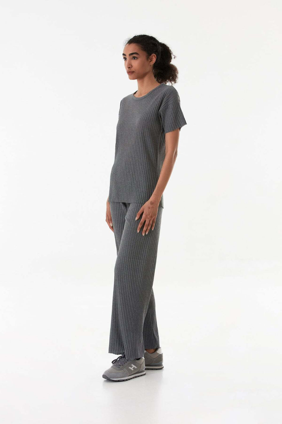 Ribbed Elastic Waist Camisole Suit - MALLTURK