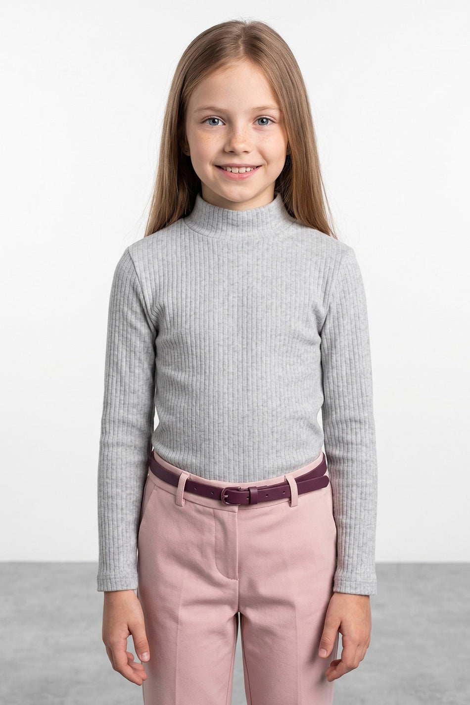 Ribbed High Neck Girls' Bodysuit - MALLTURK