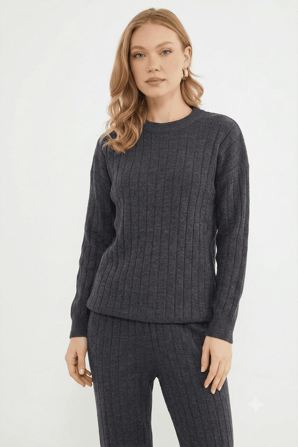 Ribbed Waist Tie Knitwear Set of 2 - MALLTURK