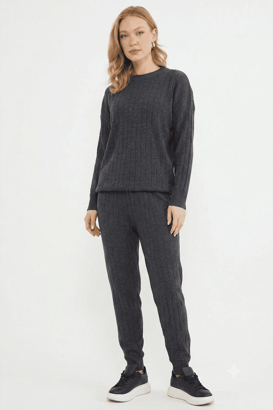 Ribbed Waist Tie Knitwear Set of 2 - MALLTURK