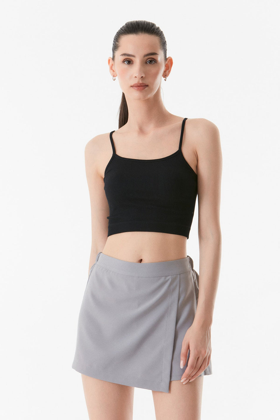Seamless Crop Bustier with Ribbed Rope Strap - MALLTURK