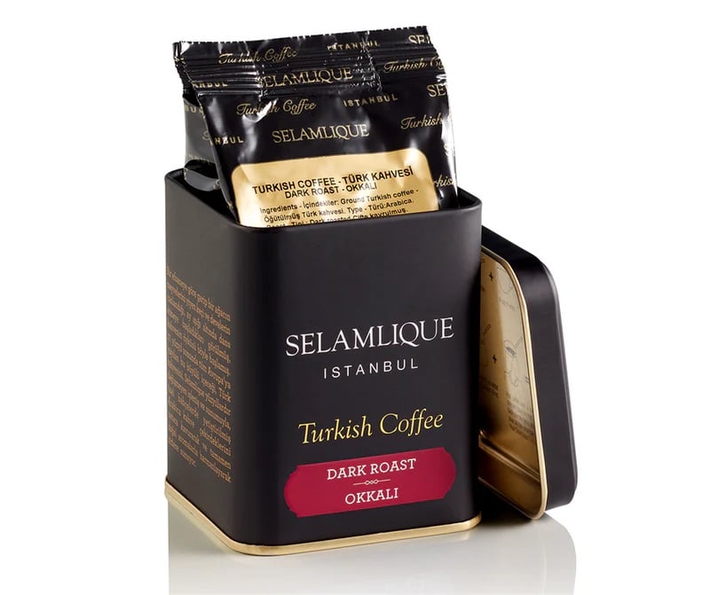 Коробка турецкого кофе Selamlique тёмной обжарки, 125 г (4.41oz)