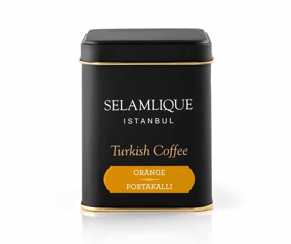 Жестяная коробка турецкого кофе с апельсином Selamlique, 125 г — 4.41oz