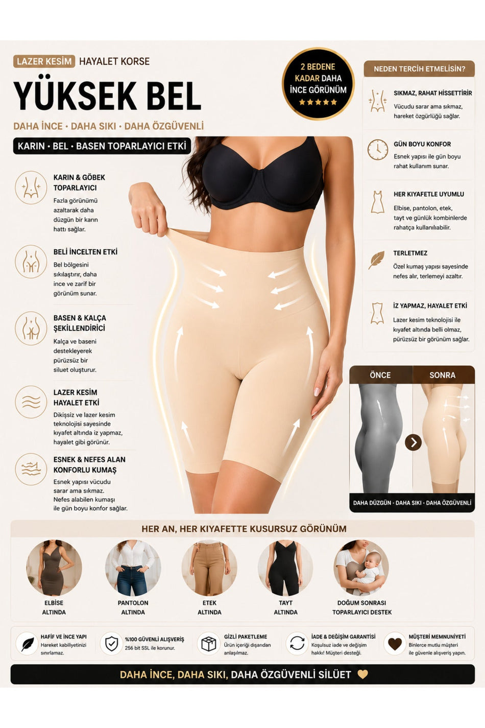 Shaping / Sculpting Firming Shaping Non-Marking Laser Cut Long Corset 4401 - MALLTURK
