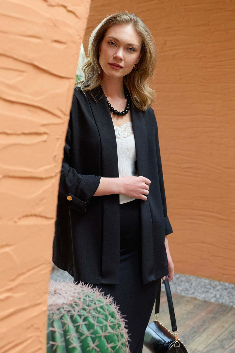 Shawl Collar Blazer Jacket with Layered Sleeves - MALLTURK