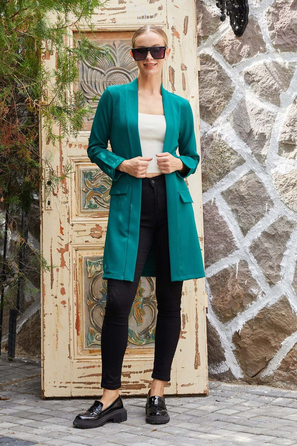 Shawl Collar Blazer Jacket with Layered Sleeves - MALLTURK